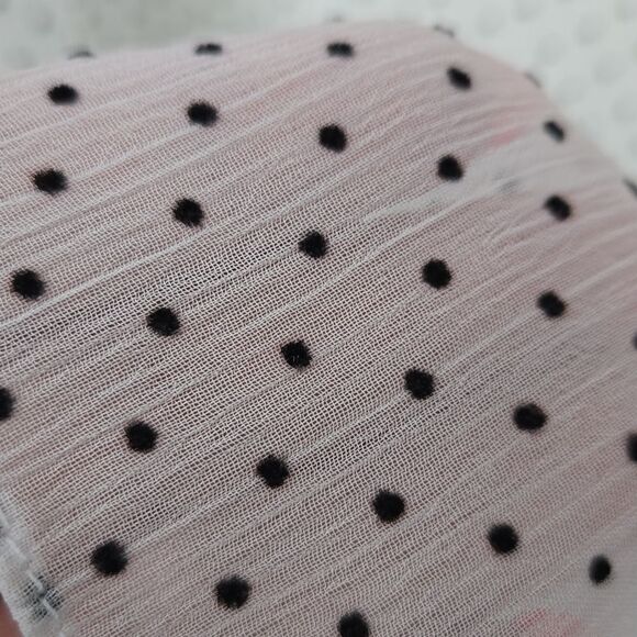 Calvin Klein White Dot-Print Babydoll Dress Ruffle Bow Tie Flutter Sleeve Formal - Picture 3 of 16